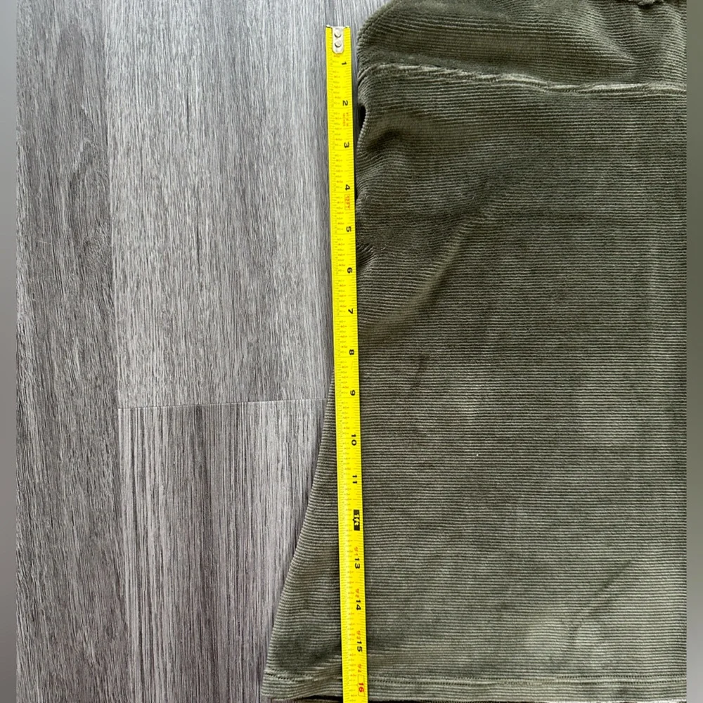 Hollister Olive Green Overall Short Dress with Pocket - Picture 3 of 6